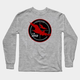 F-16 Viper Aggressor Patch Long Sleeve T-Shirt